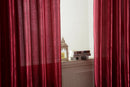 100x250cm Door Window Curtain Drape Panel Sheer Valance Divider Wine Red