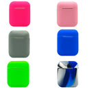 2PCS Silicone Protective Cases Cover for AirPods Charging Case Rose Red&Pink
