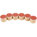 Practical 6 in 1 Round Wooden Rubber Retro Floral Pattern Stamps