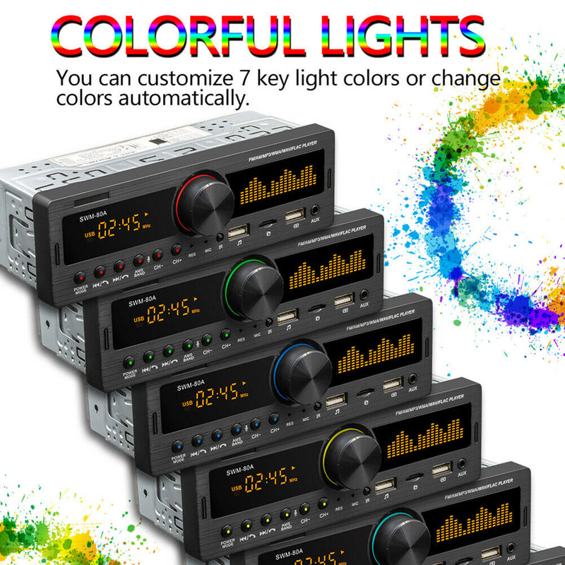 SWM-80A 1 DIN Car Radio Audio Copy Bluetooth TF USB AUX-Input Head Unit