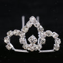 5pcs Wedding Party Delicate Mini Tiara Crystal Crown U-Shaped Hairpins