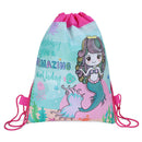 Mermaid Non-woven Bag Backpack Kids Travel School Decor Drawstring Gift Ba3C