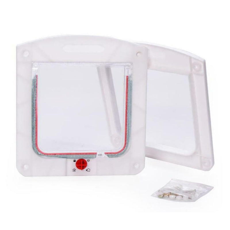 4 Way Locking Pet Cat Kitty Small Dog Doggy Puppy Flap Safe Door Tunnel Lot