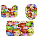 4Pcs Home Bathroom Decor Set Bathroom Colorful Eggspattern Toilet Seat Cove