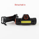 Outdoor Camping Running LED Headlamp Magnetic USB Rechargeable COB Headlight