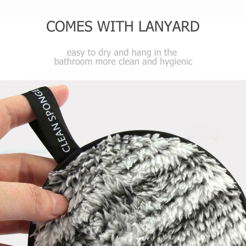 Washable Reusable Make Up Remover Wipe Pad Face Cleansing Puff (Black White