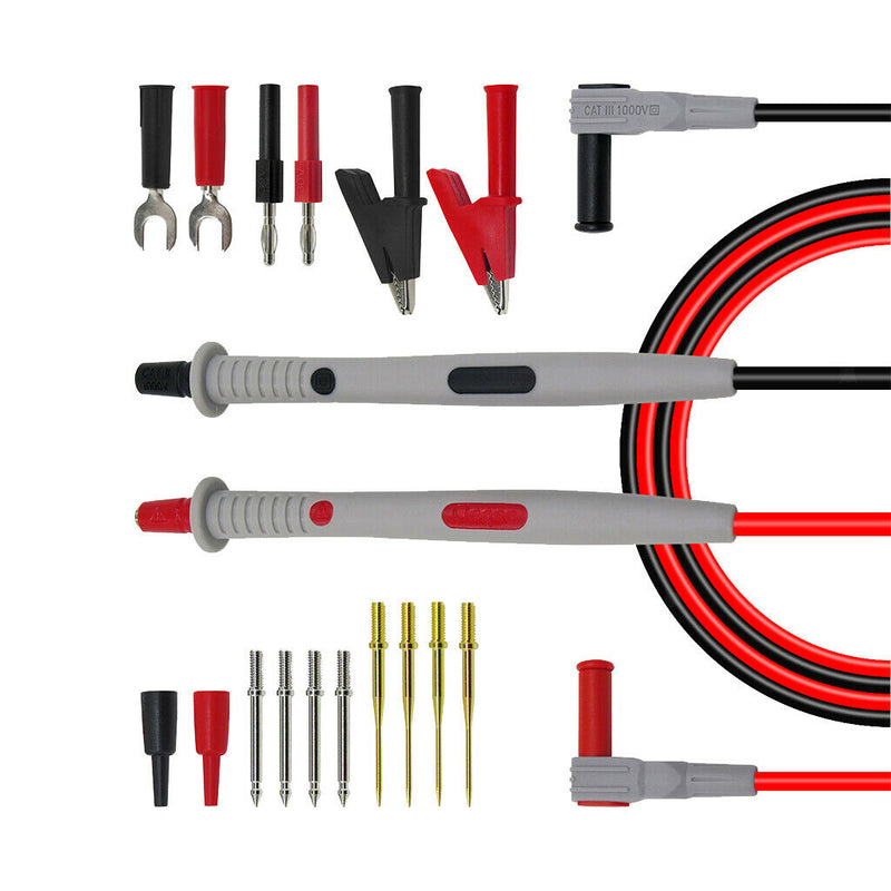 Multi Test Leads Kit 18-in-1 Electrical Multimeter 4mm Banana Plug Probes