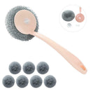 8 sets of kitchen can be hung long handle to oil wire brush ball brush