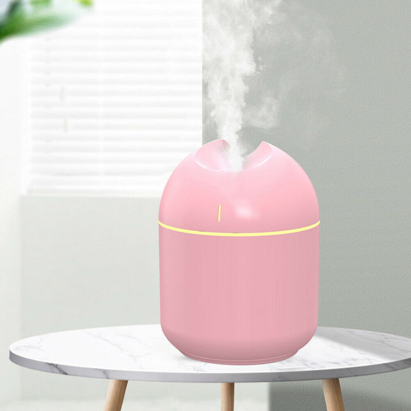 2 Modes Mist Spraying Air Humidifier Aroma Essential Oil Diffuser (Pink) A