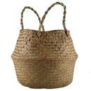 Seagrass Wickerwork Basket Rattan Foldable Hanging Flower Pot Planter Woven N6W8