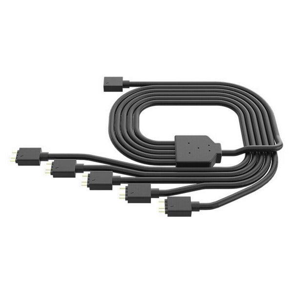 1 to 5 3PIN Addressable RGB Fan Splitter Cable Cord for Chassis PC Case CPU