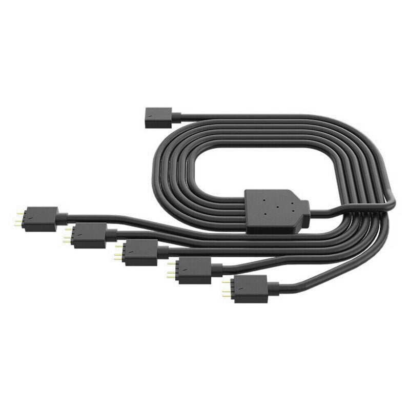 1 to 5 3PIN Addressable RGB Fan Splitter Cable Cord for Chassis PC Case CPU