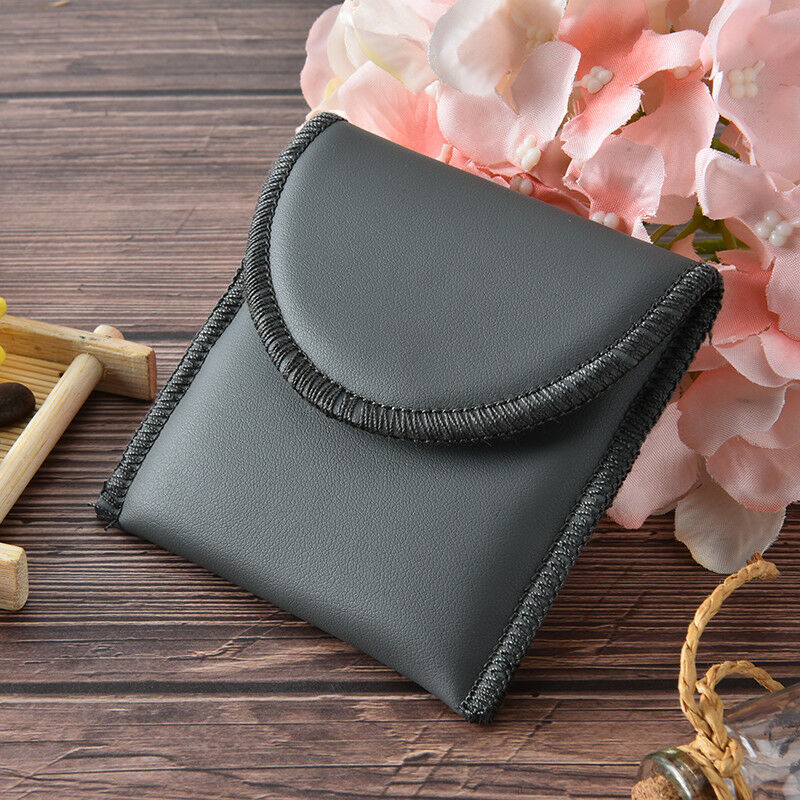hearing aid carrying pouch bag holder small black pu leather material storage sp