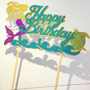 Starfish Mermaid Happy birthday Cake Toppers Cupcake Baby Shower Deco ME