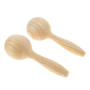 2 Pieces Wood Maracas Hand Percussions Kids Rhythm Hand Shakers 15cm Length