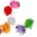 100pcs Cat Toys Ball Soft Crinkle Sparkle Balls Pom Pom Cat Balls Cat Ball 25mm