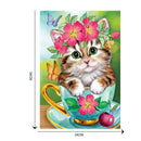 5D DIY Diamond Painting Teacup Cat Cross Stitch Embroidery Mosaic Kit Decor