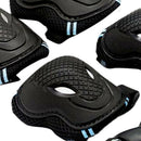 Safe Outdoor Skating Protective Knee Hand Elbow Guard Sets S Black and Blue