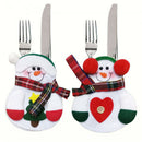 8pcs Christmas Decorations Snowman Kitchen Tableware Holder bag Xmas ornameSEAU