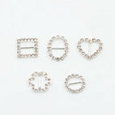 16pcs Diamante Rhinestone Flower Buckle Invitation Ribbon Slider Crafts 17mm