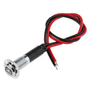 8mm Waterproof LED Battery Alternator Warning Light Lamp Dash Panel Red