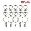 100Pcs Lobster Claw Clasp Hook Keychain Key ring DIY Making Jewelry Findings ME