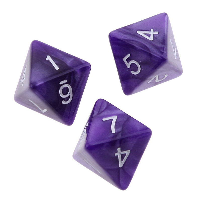 10pcs 8 Sided Dice D8 Polyhedral Dice for  RPG Purple