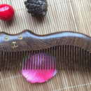 Cartoon Massage 100% Natural Hand Golden Sandalwood Comb Healthy Hair Care