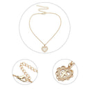 Creative Women Heart Cross Geometric Hollow Pendant Necklace Clavicle Chain A