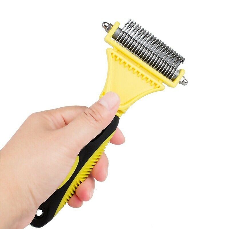 Double Sided Pet Dematting Comb | Stainless Steel Grooming Brush for Small, X4M2