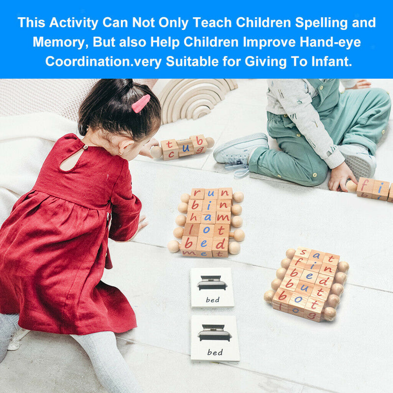 Montessori Learning English Cards Alphabet Spelling Words Kids Games Spelling