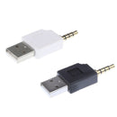 2Pcs USB to 3.5mm Charger Adapter Connector for iPod Shuffle 2nd Generation
