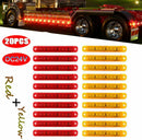 20Pcs 9 LED Truck Trailer Side Marker Indicators Lights Amber/Red Waterproof Set