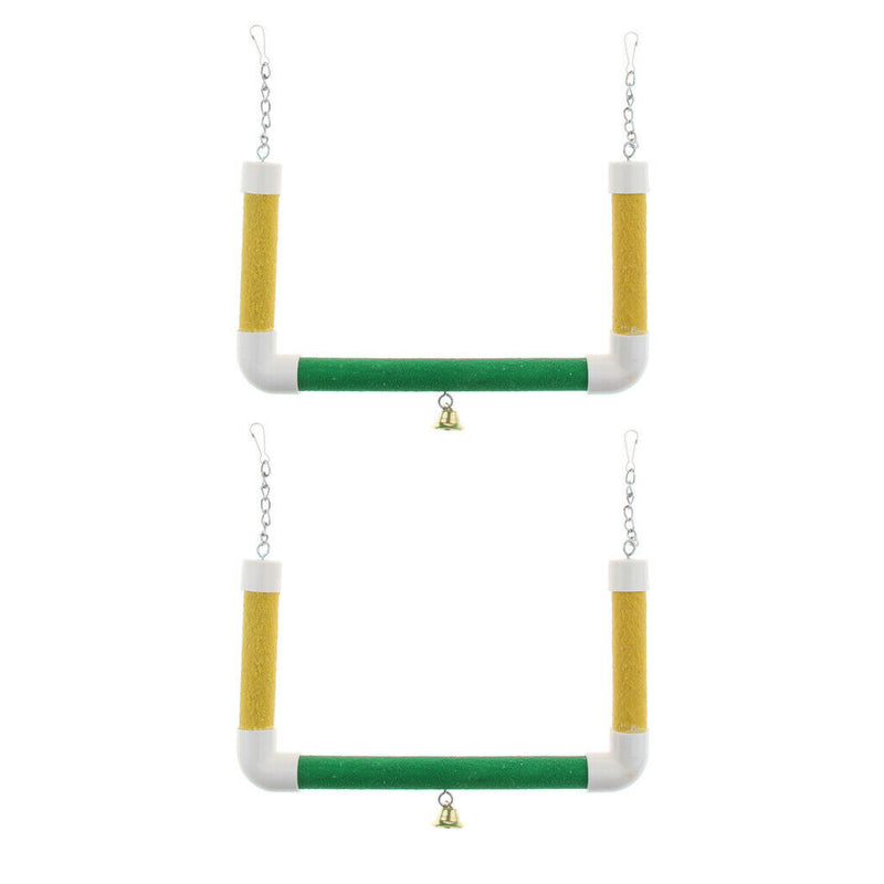 Pet Bird Parrot Cage Hanging Birds Stand Wood Swing Perch M