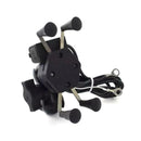 Motorcycle X Type Mobile Phone Metal Holder with 2A USB Charger Rearview Mirror