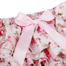 baby girl pink bowknot ruffles pants bloomers diaper cover - S