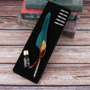English Calligraphy Feather Dip Pen Writing Ink Set Stationery Gift Case