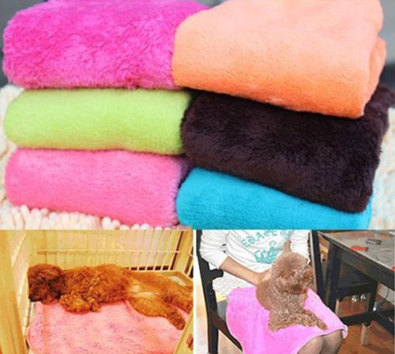 Superior Coral Soft Warm Pet Puppy Dog Cat Fleece Blanket Quilt Bed Cushion Pad^