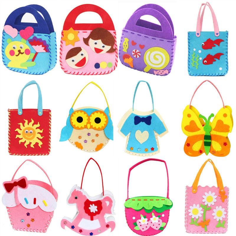 1 Pcs Non-woven Cloth Bag Cartoon Handmade DIY Applique Bag Crafts Kids Toys ME
