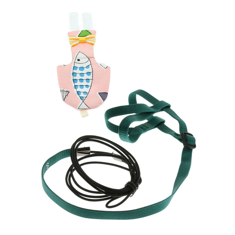 Adjustable Parrot Bird Harness Leash, Anti-Bite Training Rope + Bird FlightSuit,