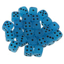 Blue Acrylic D6 Noctilucence Dices 6-Sided Point Spot Game Dice 25pcs/Pack Glow