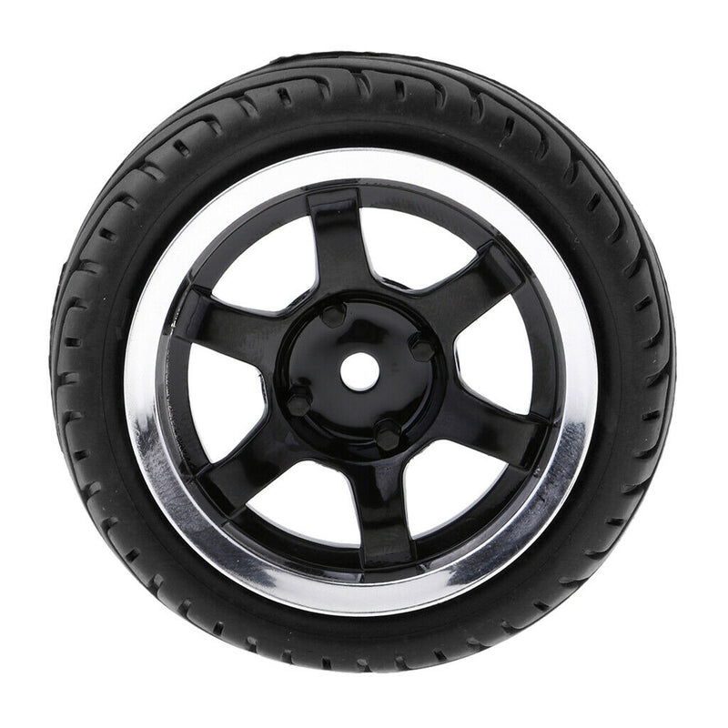 RC Flat Racing Tires Tyre Wheel Rim for HSP HPI 1/10 On-Road Car 6017 Black