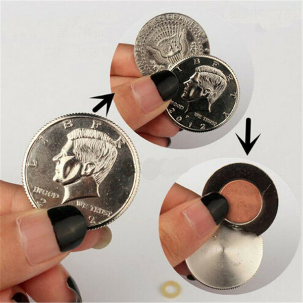 Magnetic Butterfly Coin&Money Magic Coin made of Half Dollar copy Magic PropsJ~ï¼ˆ