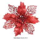8pcs 15cm DIY Artificial Glitter Flower Xmas Tree Home Wedding Decor (Red)