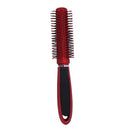 Red Black Plastic Anti-Slip Round Hair Brush Wave Hair Comb 9 inchLong S3K1