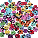 100Pcs 2 Holes Wood Ladybug Handmade Wooden Buttons Sewing Scrapbooking DIY
