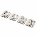 4x 316 Stainless Steel 6mm Square Eye Plates 1/4 inch Marine SS Pad Boat Ri