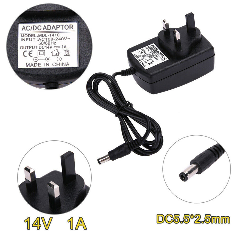 DC14V 1A Adapter AC 100V-240V to DC 14V Converter Power Supply Adapter 5.5*