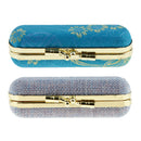 2x Women Embroidered Silk Linen Cover Makeup Lipstick Case Holder Mirror Box