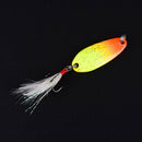 metal spinner spoon fishing lure hard baits sequin noise paillette with featheJR